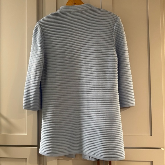 MISOOK Light Blue Knit Jacket Cardigan businesss casual office traditional sz XS - Picture 2 of 6